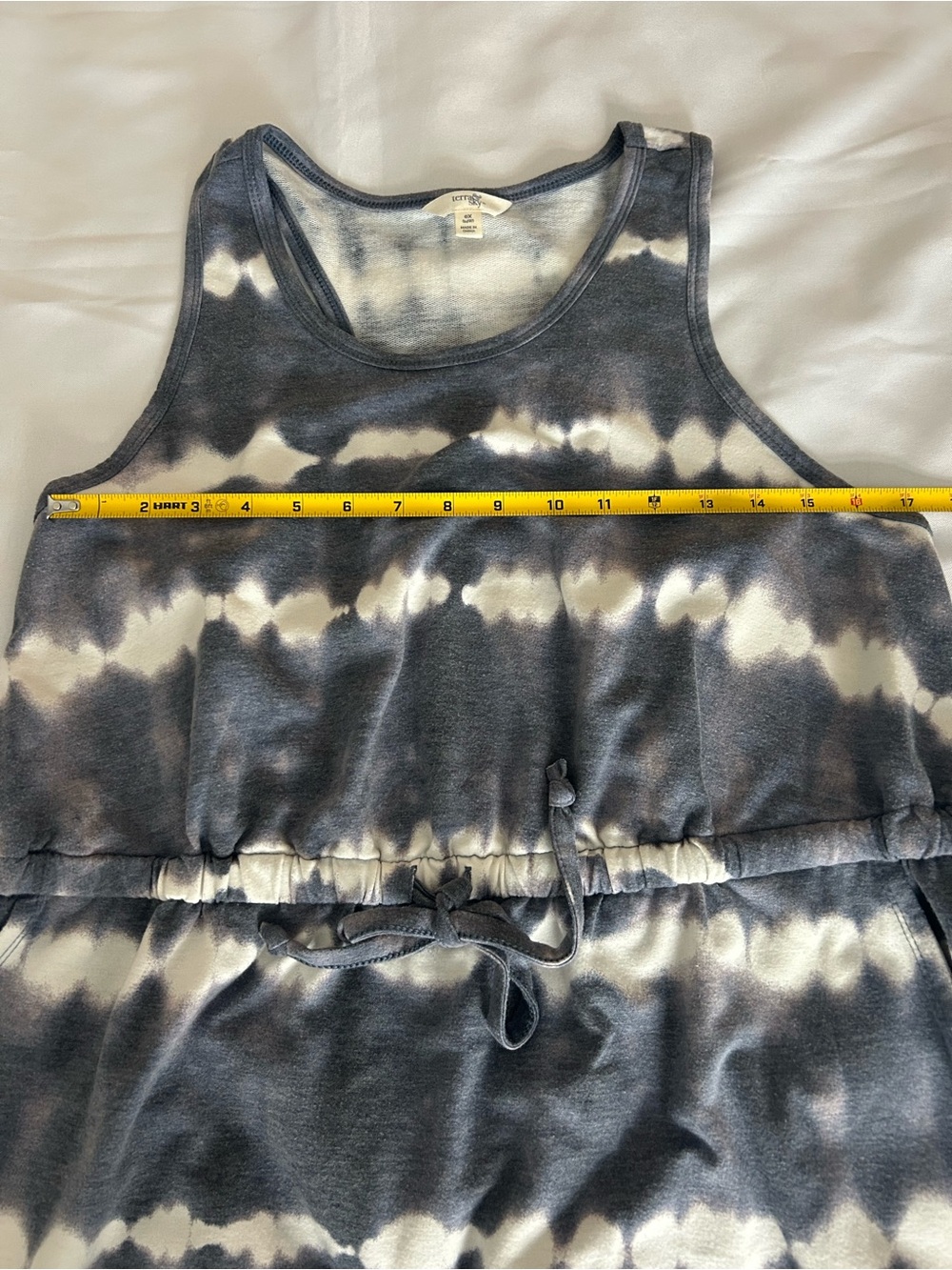 Women’s Terra & Sky blue Strip Tie Dye Sleeveless Dress size OX 14W with pockets - Picture 5 of 9